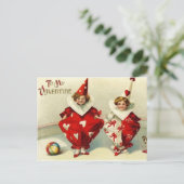 vintage-Valentijn clowans Feestdagenkaart (Staand voorkant)