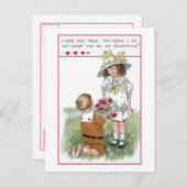 Vintage Valentijn Feestdagenkaart (Voorkant / Achterkant)