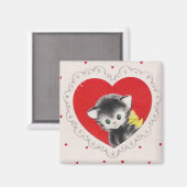 Vintage Valentijn Kat Magneet (Voorkant / Achterkant)