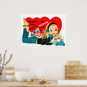 Vintage Valentijn poster (Keuken)