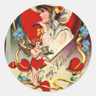 Vintage Valentijn Sticker