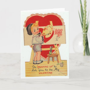 Vintage Valentijn Weinig Kunstenaar Feestdagen Kaart