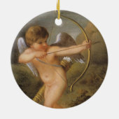 Vintage Valentijnsdag, Cupido met Boog en Pijl Keramisch Ornament (Achterkant)