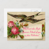 Vintage Valentijnsdag neemt Mijn Hart… Briefkaart (Voorkant / Achterkant)