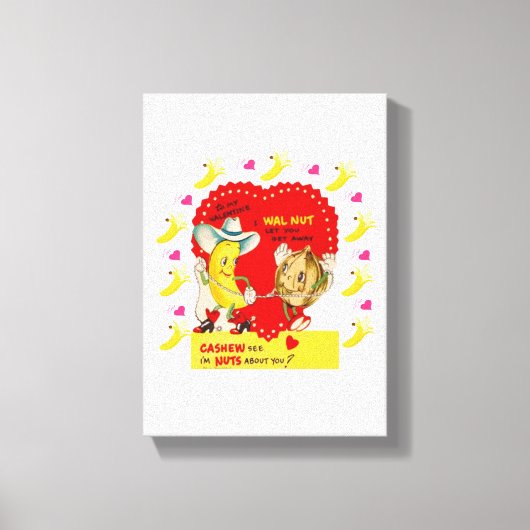 Vintage Valentijnsdag voor uitgebreide Canvas afdr Afdruk (Voorkant)