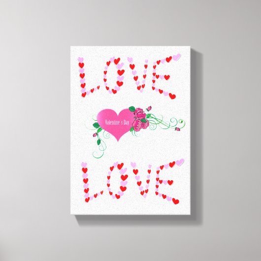 Vintage Valentijnsdag voor uitgebreide Canvas afdr Afdruk (Voorkant)