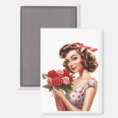 Vintage Valentine Pin-Up Girl Magnet  (Recto/Verso)