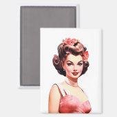Vintage Valentine Pin-Up Magnet – Vivian Heart (Recto/Verso)