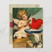 Vintage Valentine Postcard Feestdagenkaart (Voorkant / Achterkant)