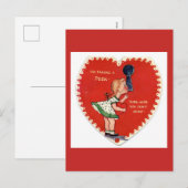 Vintage Valentine Postcard Feestdagenkaart (Voorkant / Achterkant)