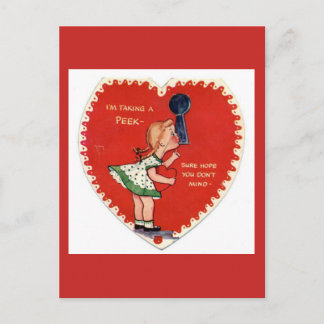 Vintage Valentine Postcard Feestdagenkaart