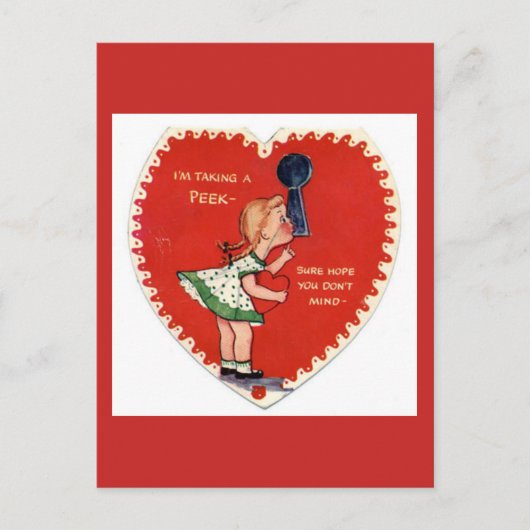 Vintage Valentine Postcard Feestdagenkaart (Voorkant)