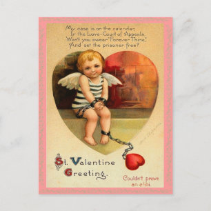 Vintage Valentine Postcard Feestdagenkaart