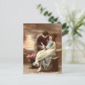 Vintage Valentine Sunset Feestdagenkaart (Staand voorkant)