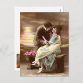 Vintage Valentine Sunset Feestdagenkaart (Voorkant / Achterkant)