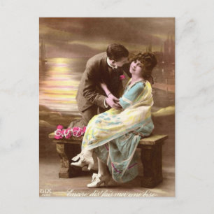 Vintage Valentine Sunset Feestdagenkaart