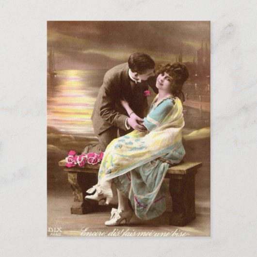 Vintage Valentine Sunset Feestdagenkaart (Voorkant)