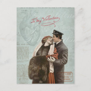Vintage Valentine's Day Couple Love Heart Collage Feestdagenkaart