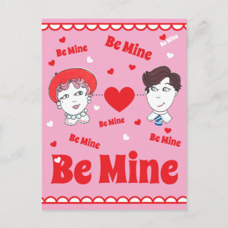 Vintage Valentines Postcard, Be Mine! Briefkaart