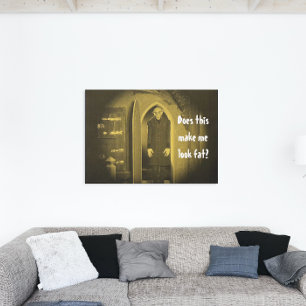 Vintage vampier horror Nosferatu geel Canvas Afdruk