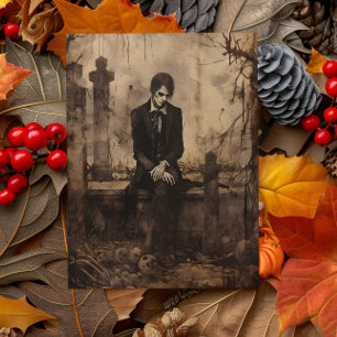 Vintage vampierfoto decoupage briefkaart