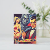 Vintage Vampire and Pin Up Briefkaart (Staand voorkant)