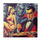 Vintage Vampire and Pin Up Tegeltje (Voorkant)