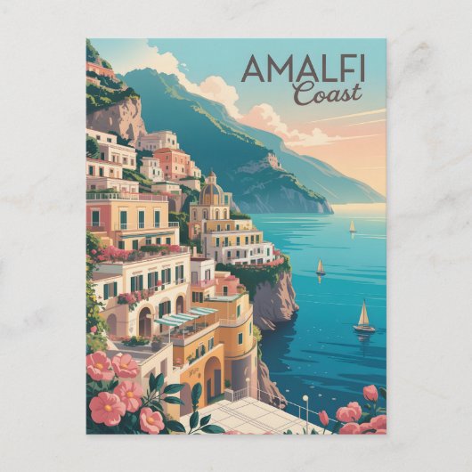 Vintage van Amalfi Briefkaart (Voorkant)