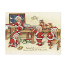 Vintage van Baby Santas