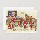 Vintage van Baby Santas Feestdagenkaart (Voorkant / Achterkant)