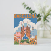 Vintage van Barcelona Spanje Briefkaart (Staand voorkant)