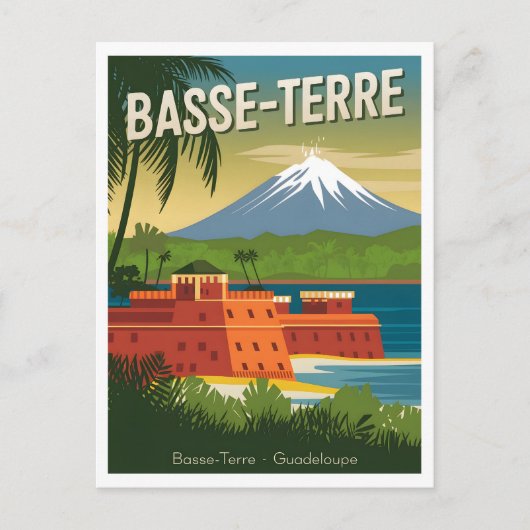 Vintage van Basse-Terre Guadeloupe Briefkaart (Voorkant)