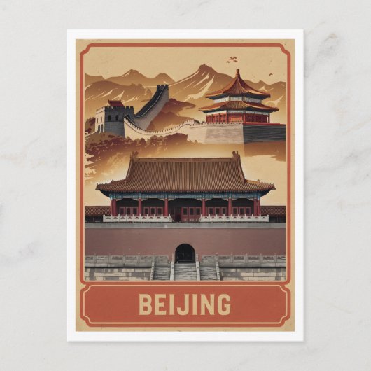 Vintage van Beijing Briefkaart (Voorkant)