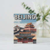 Vintage van Beijing Briefkaart (Staand voorkant)