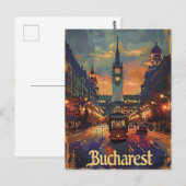 Vintage van Boekarest Briefkaart (Voorkant / Achterkant)