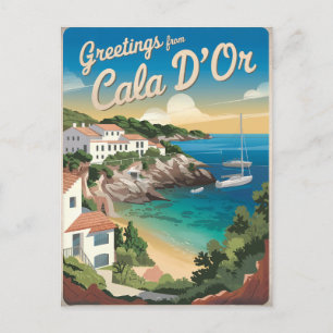Vintage van Cala d'Or Briefkaart