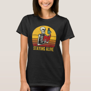 Vintage van de Alive Skeleton Drink Coffee T-shirt