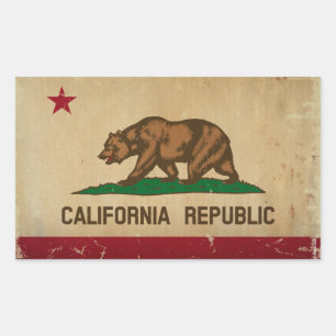 Vintage van de Californische Staatsvlag Rechthoekige Sticker