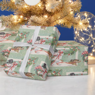 Vintage van de de sneeuwmanVakantie van Kerstmis Cadeaupapier