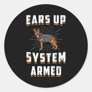 Vintage van de Duitse herder hoort het systeem van Ronde Sticker