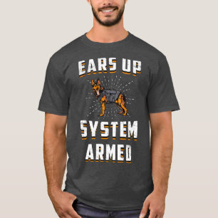 Vintage van de Duitse herder hoort het systeem van T-shirt