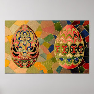 Vintage van de Eieren van Pasen de Groeten Poster