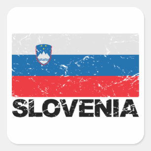 Vintage van de Sloveense vlag Vierkante Sticker
