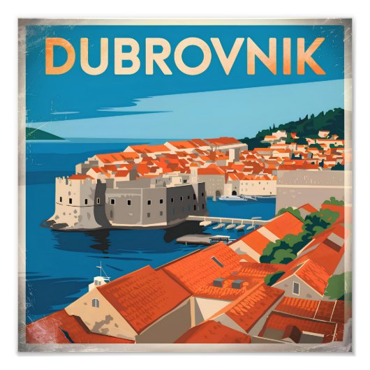 Vintage van Dubrovnik Foto Afdruk (Voorkant)
