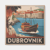 Vintage van Dubrovnik Magneet (Voorkant)