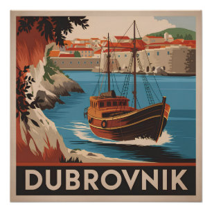 Vintage van Dubrovnik Perfect Poster
