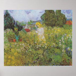 Vintage Van Gogh Marguerite Gachet in de tuin Poster