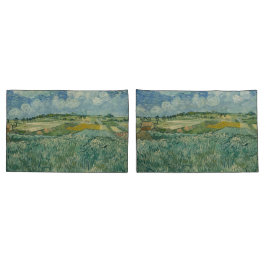Vintage Van Gogh Plain bij Auvers met regenwolken Kussensloop
