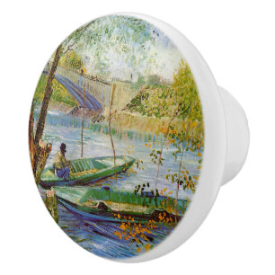Vintage Van Gogh Pont de Clichy Keramische Knop