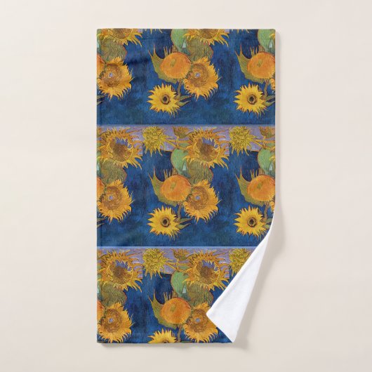 Vintage Van Gogh Six Sunflowers (Serviette à main)